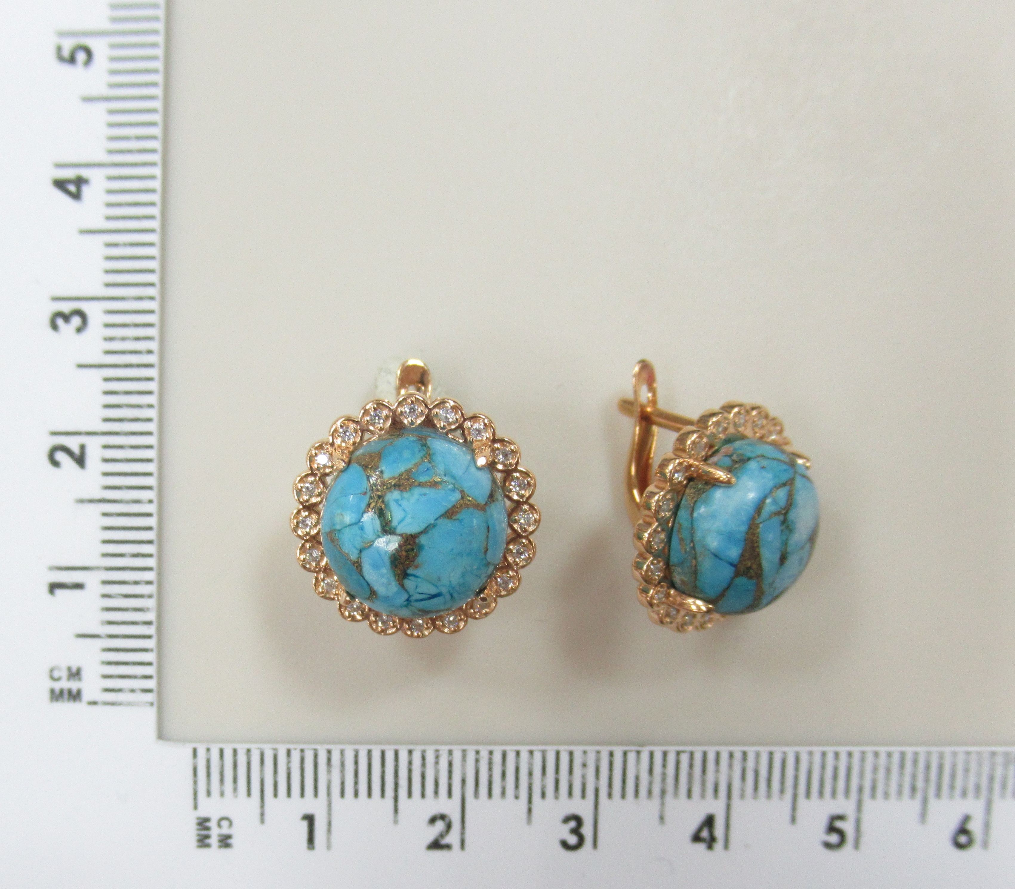 Серебряные серьги с бирюзой